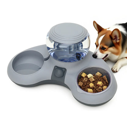 2 In 1 Automatic Cat Water Dispenser Anti Slip Drinking Stand 1.4L Water Tank Dish Bowls Auto Water Drinker Pet Supplies