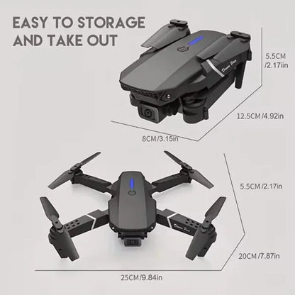 2026 E88Pro RC Drone 4K Professinal With 2 Battery 1080P Wide Angle HD Camera Foldable Helicopter WIFI FPV Height Hold Gift Toy