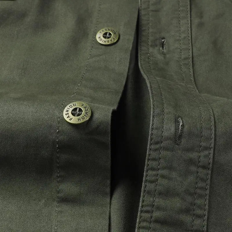 Military Cargo Shirts Men Spring Autumn Cotton Casual Slim Fit Tops Outdoor Long Sleeve Tactical Shirt Army Denim Work Shirts