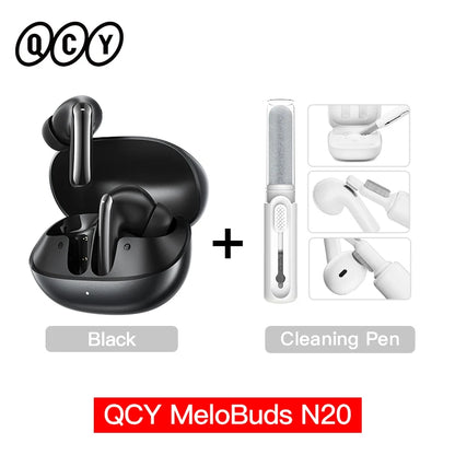 QCY Melobuds N20 BH25HT20A Wireless Bluetooth 6.0 Earphone -50dB Adaptive ANC 13mm Drivers Headsets 6 Mics HD Calls Earbud 40Hrs