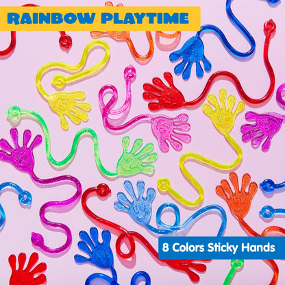 Joyfy 48/120 Pcs Sticky Hands Party Favors for Kids Assorted Stretchy Slappy Hands Fun Fidget Toys Birthday Chirstmas Gift
