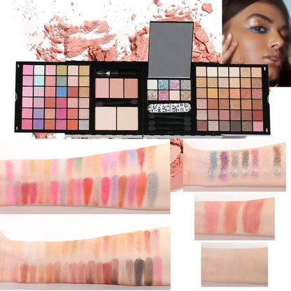 3D Matte Pearlescent Eye Shadow Plate Makeup Multi-Function Powder Blusher Makeup Set For Valentine's Day
