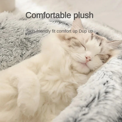 Winter Plush Pet Cat Bed Round Cat Cushion Cat House 2 in 1 Warm Cat Basket Pet Sleep Bag Cat Nest Kennel for Small Dog Suit New