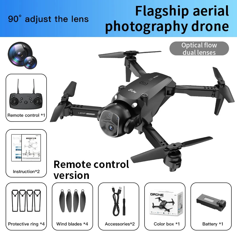 H20 Six-Axis Gyroscope Remote Control Four-Axis Flying Toy - Foldable Dual Lens Drone with 360° Roll & Gesture Photography