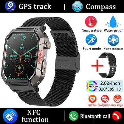 2026 Health Smart Watch ECG+PPG Heart Rate Blood Oxygen blood Pressure Monitoring IP68 Bluetooth Call GPS Trajectory Smartwatch
