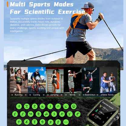 Smart Watch for Men Women 2026 New 1.83" with 100+ Sport Modes IP68 Waterproof Pedometer Heart Rate Monitor for Android iOS ﻿