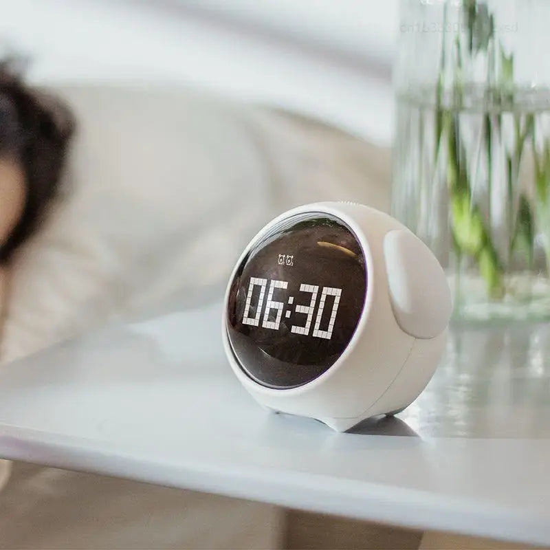 Mijia Cute Expression Alarm Clock Snooze Child Kids Digital Alarm Clocks Voice Control Intelligence LED Night Light Alarm Clock