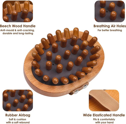 Wooden Massage Comb, Body Scalp Trigger Point Massage Tool, Meridians Massager, Gua Sha Massager Comb for Body Relief & Hair Gro