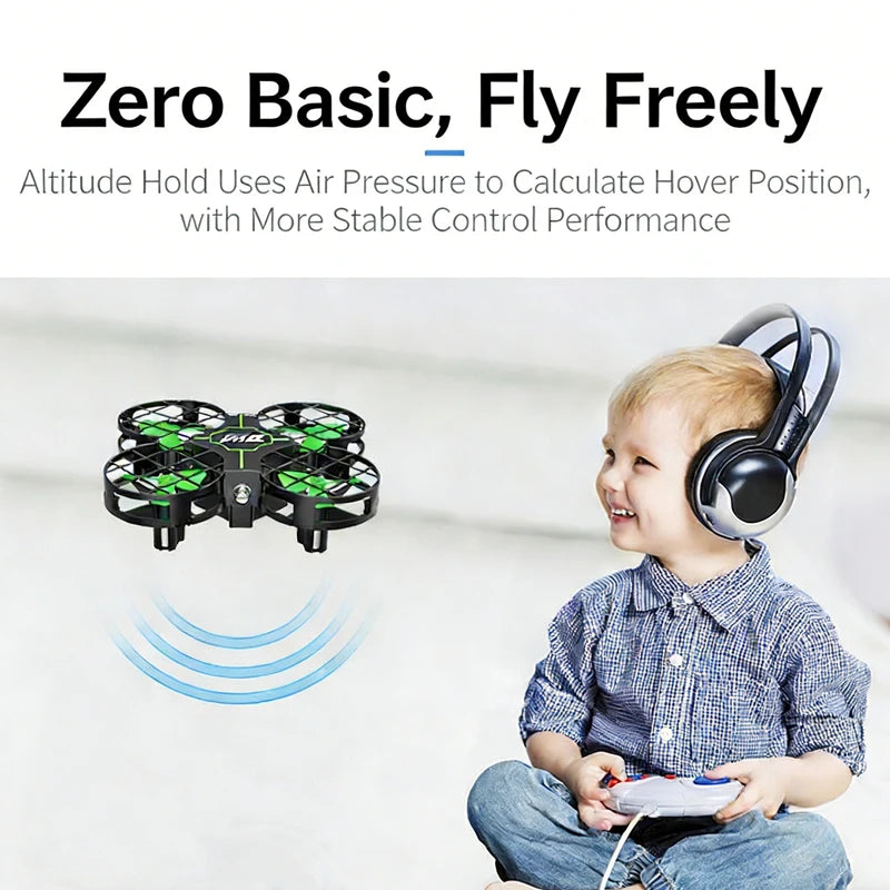 DWi Flying Mini Remote Control Aircraft Rechargeable Four-axis Rotation Remote Control Drone 360° Rotation with Light