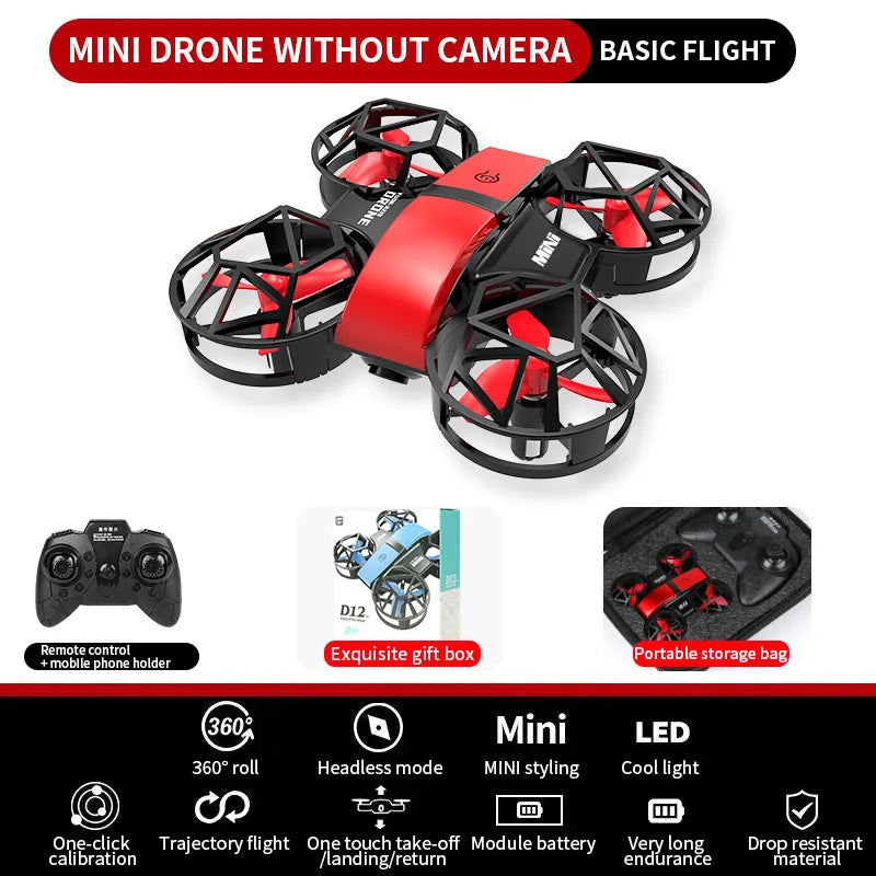 D12 Mini Drone 4k Profession HD Wide Angle Camera 1080P WiFi FPV Drone Camera Height Keep Drones Camera Helicopter Toys Gifts