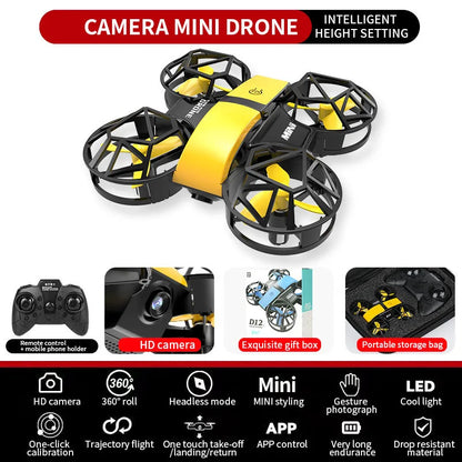 D12 Mini Drone 4k Profession HD Wide Angle Camera 1080P WiFi FPV Drone Camera Height Keep Drones Camera Helicopter Toys Gifts