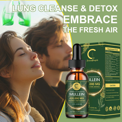 Mullein Leaf Extract Drops - Lung Cleanse - Powerful Mullein for Immune Support,Detox & Respiratory Support - Herbal Supplements