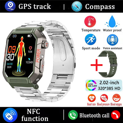 2026 Health Smart Watch ECG+PPG Heart Rate Blood Oxygen blood Pressure Monitoring IP68 Bluetooth Call GPS Trajectory Smartwatch
